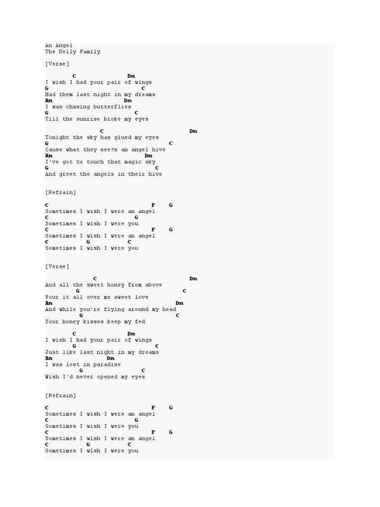 Kelly Family Angel Chords