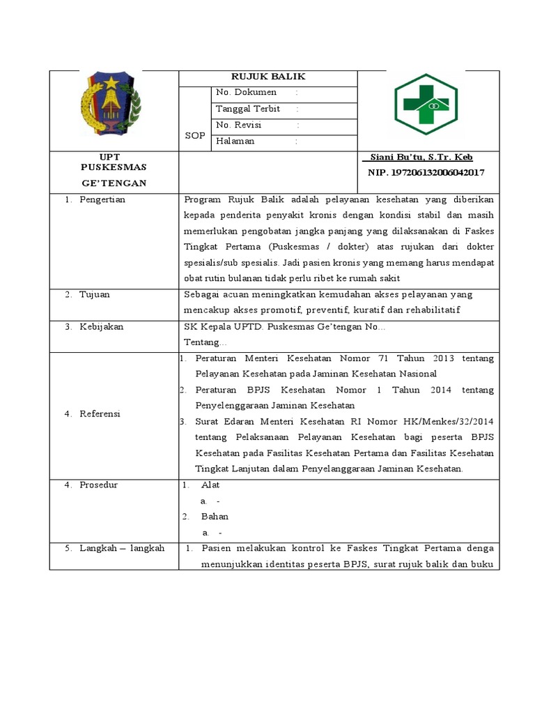 3721 Sop Rujuk Balik | PDF | Pengembangan Diri