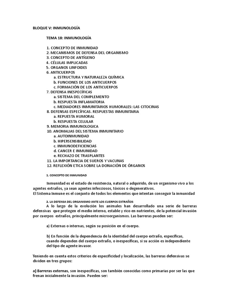 Tema 18 Inmunología Pdf