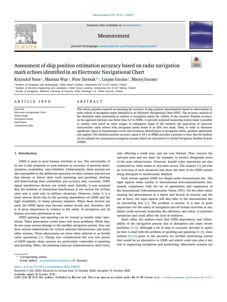 Ship Position Accuracy via Radar Navigation | PDF | Navigation | Radar