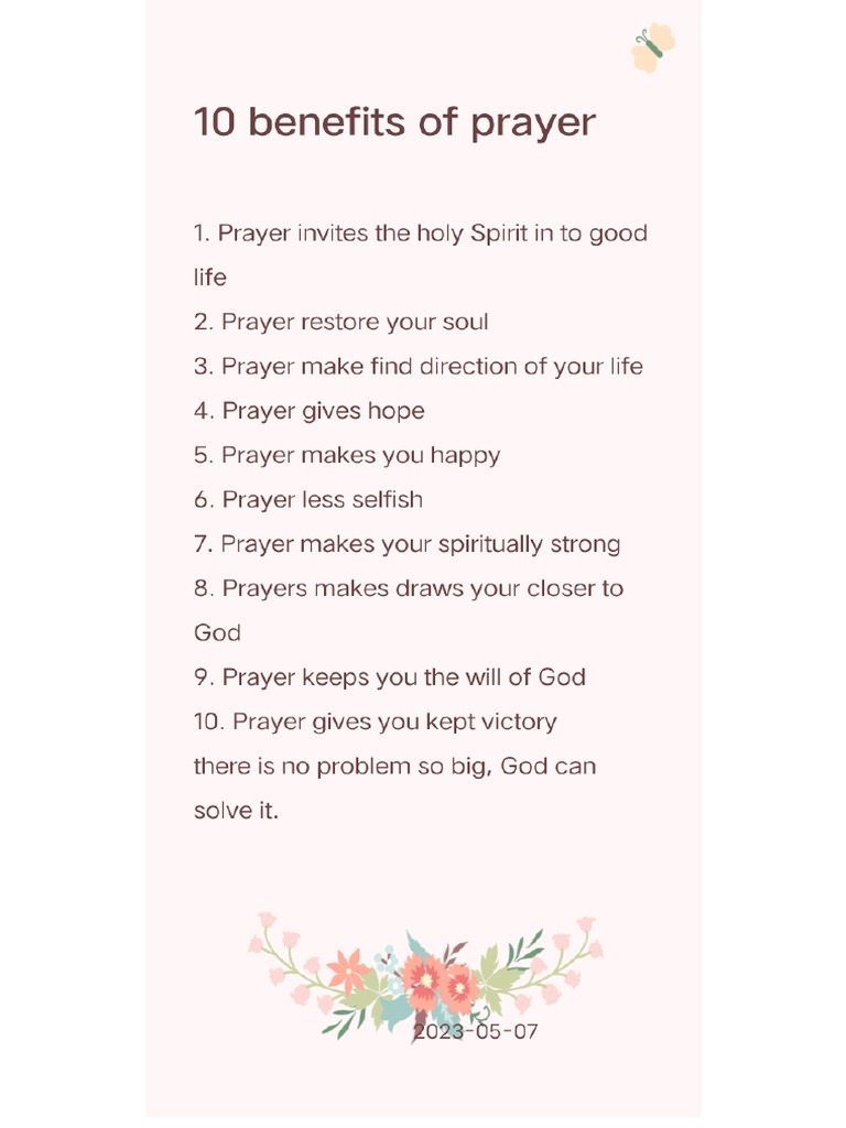 Benefits of prayer pdf