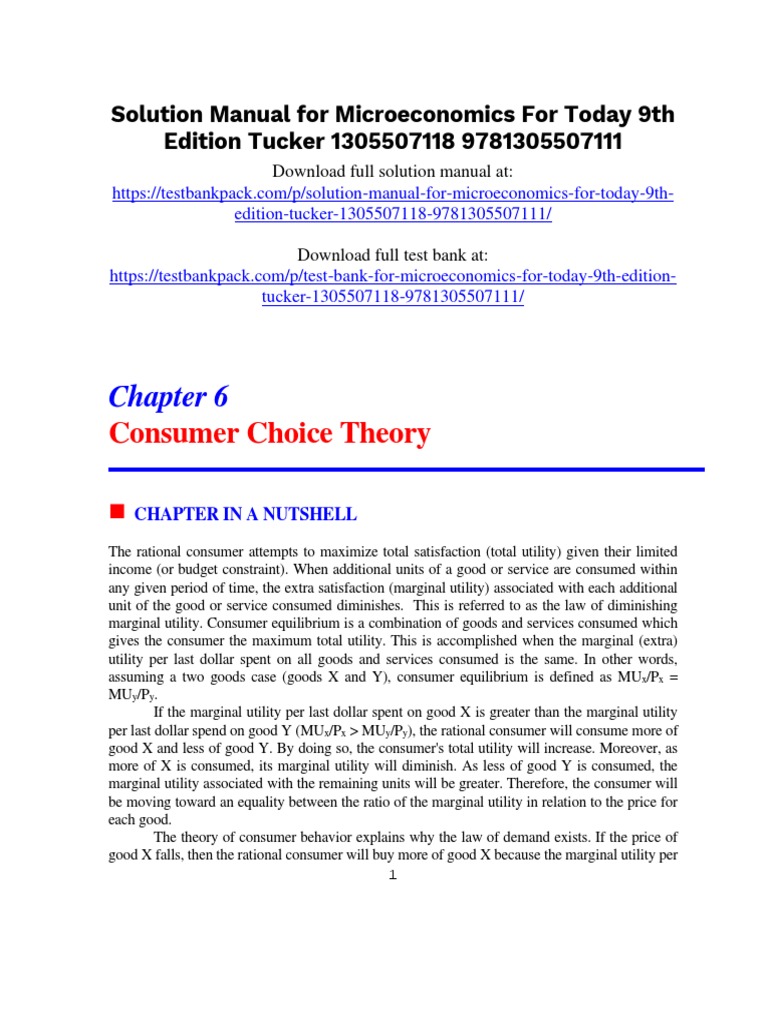 Microeconomics For Today 9th Edition Tucker Solutions Manual Download ...