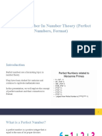 Perfect Number in Number Theory (Perfect Numbers, Fermat)