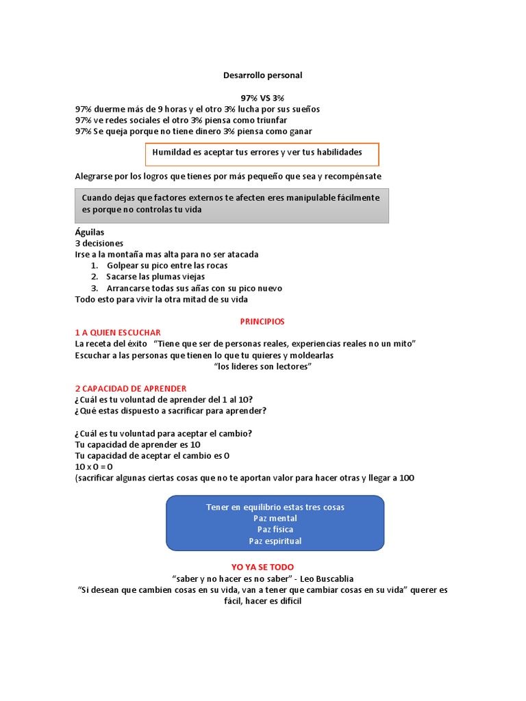 Desarrollo Personal y Éxito: Estrategias Clave | PDF | Motivación ...