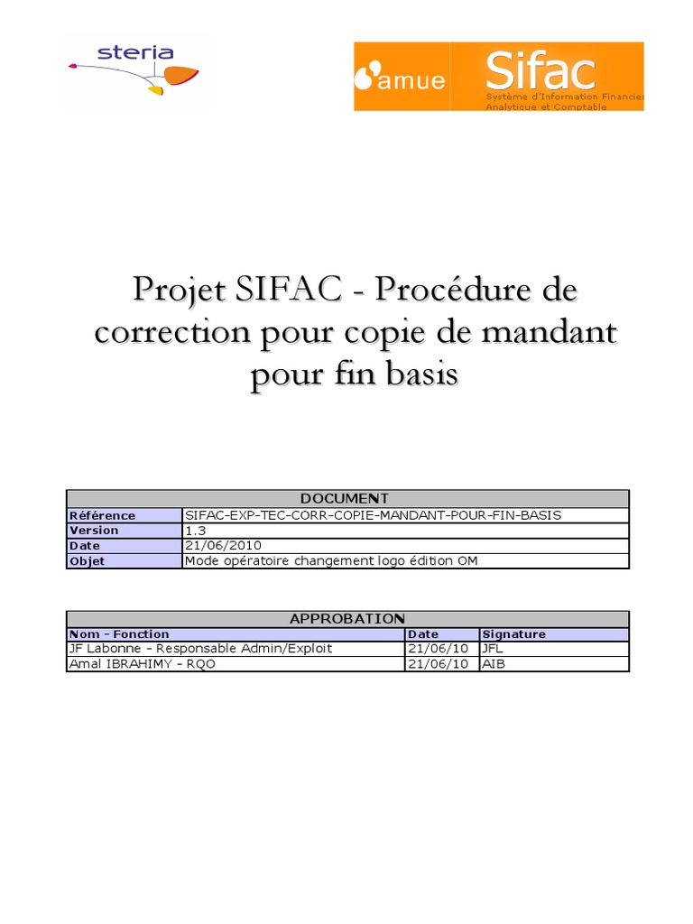 Correction SIFAC pour copie de mandant | PDF | Génie logiciel ...