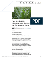Agri-Credit Risk Management - Background
