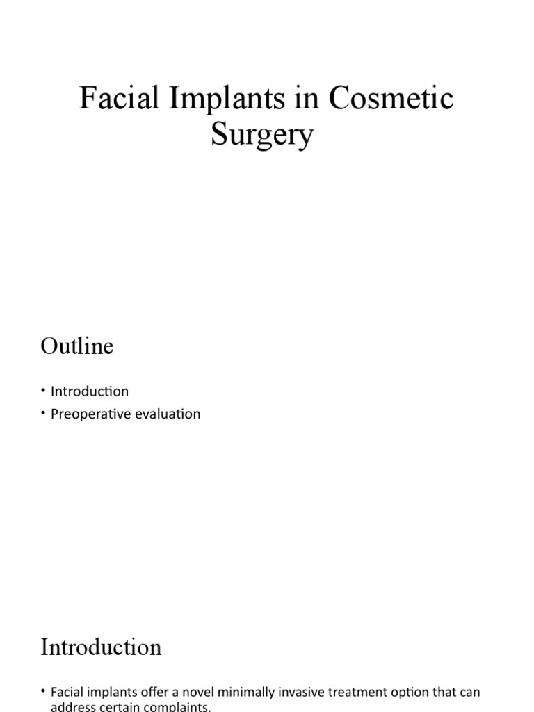 Facial Implants In Cosmetic Surgery Pdf Implant Medicine Surgery