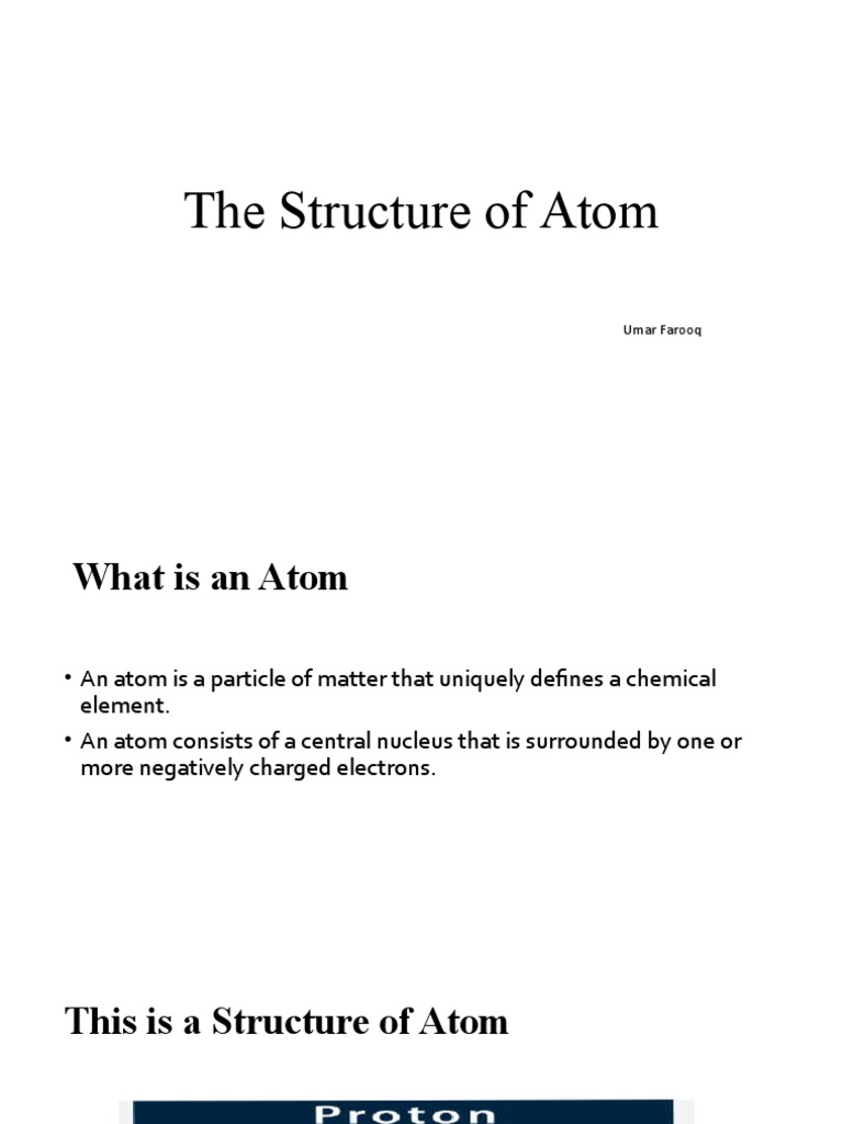 The Structure of Atom | PDF
