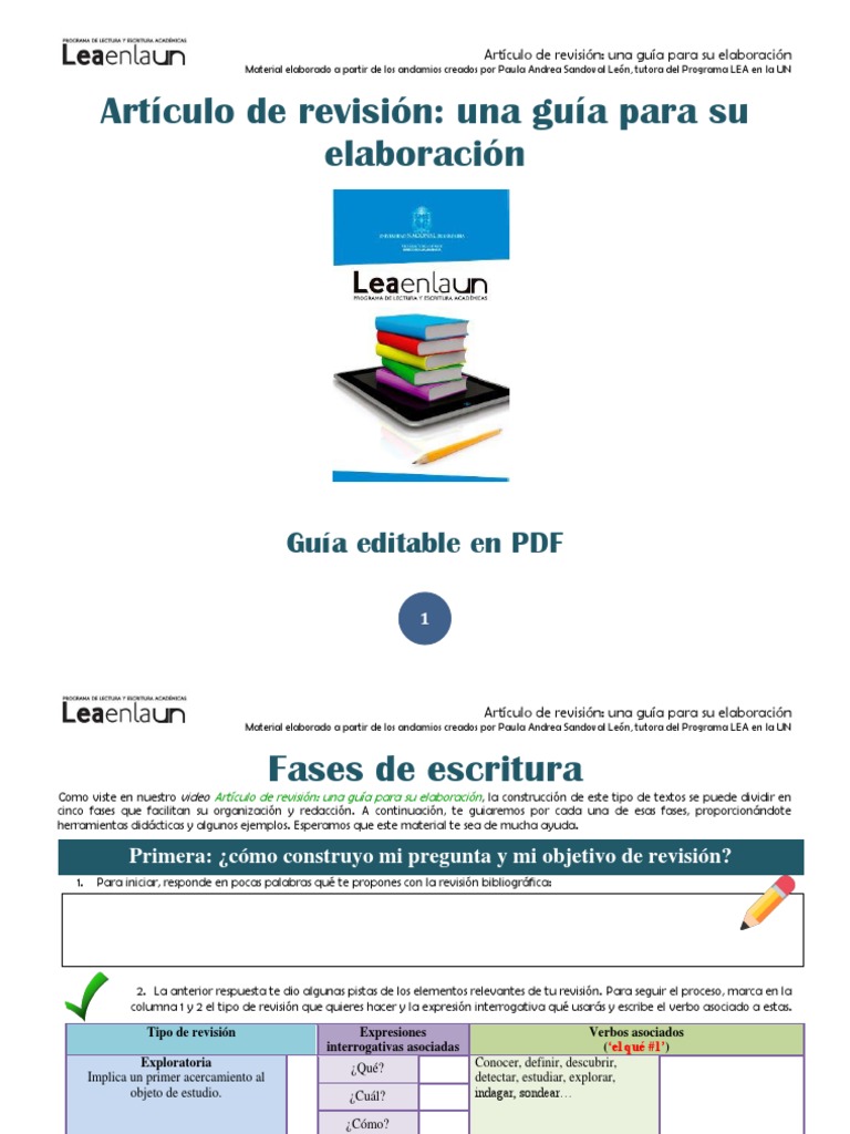 Guía Didáctica (Versión Editable) para La Elaboración de Un Artículo de ...