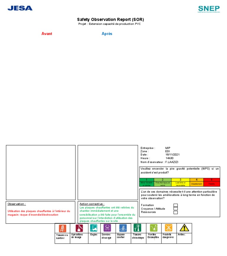 Safety Observation Report (SOR) Avant PDF