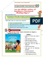Actividad de Comunicación - Leemos Un Afiche Sobre El Simulacro Nacional Multipeligro - 14 DE AGOSTO