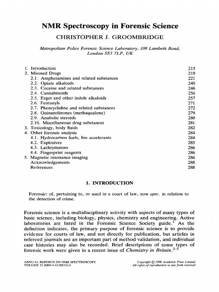 NMR Applications in Forensic Drug Analysis | PDF | Gas Chromatography ...
