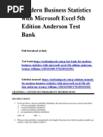 Modern Business Statistics With Microsoft Excel 5th Edition Anderson Test Bank Download