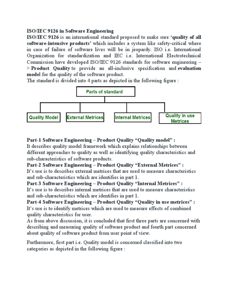ISO/IEC 9126 Software Quality Standards | PDF