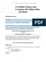 Modern Portfolio Theory and Investment Analysis 9th Edition Elton Test Bank Download