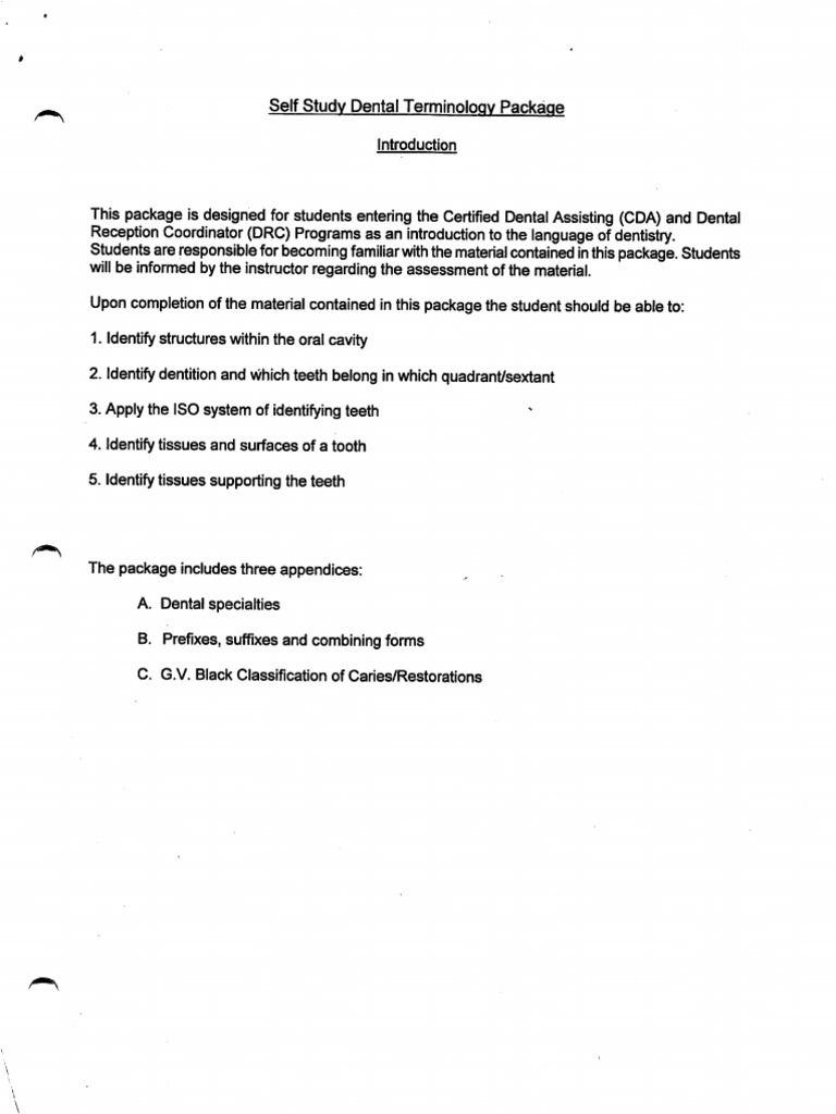 Dental Terminology PDF