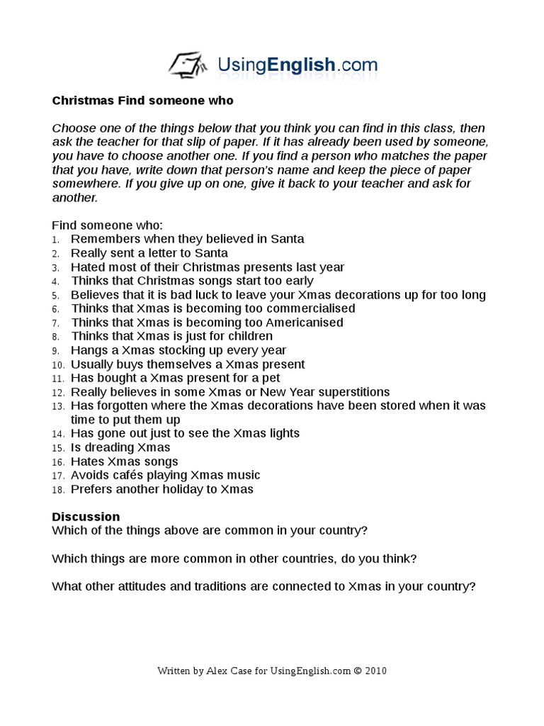 Christmas Find Items Sheets