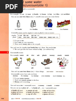 Contable and uncontable nouns
