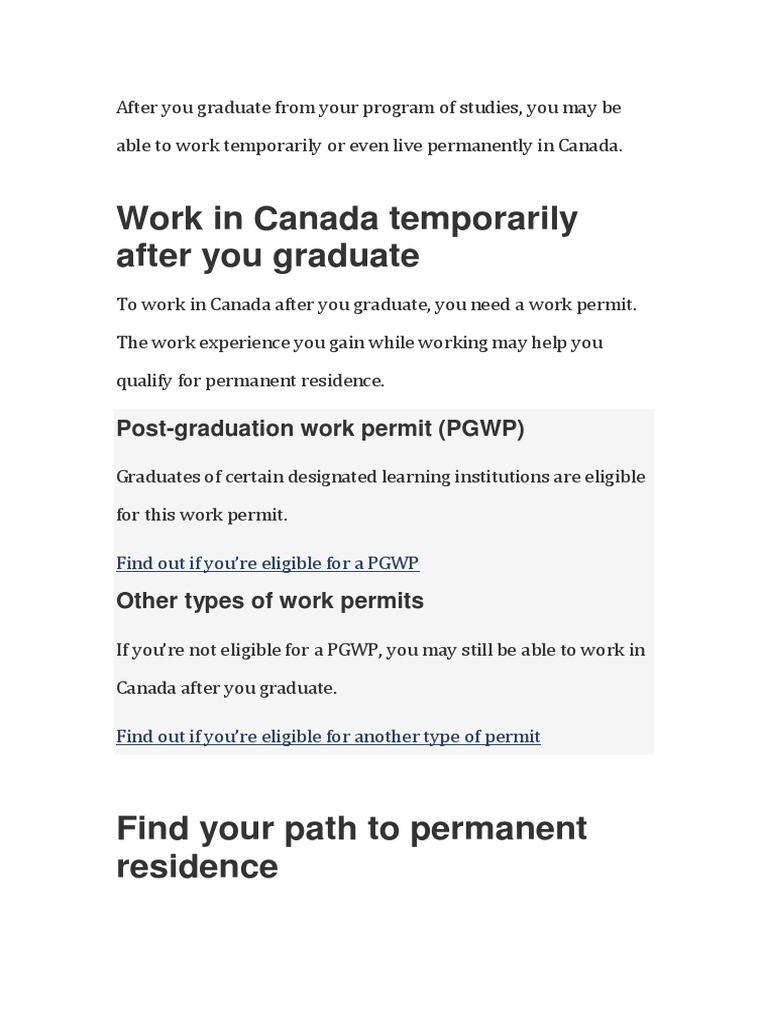 Work In Canada PDF