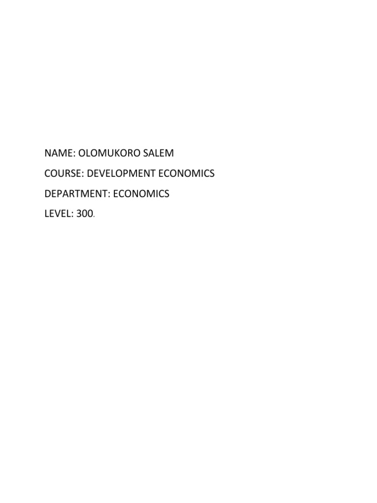 Development Economics 2 PDF Economics Capitalism