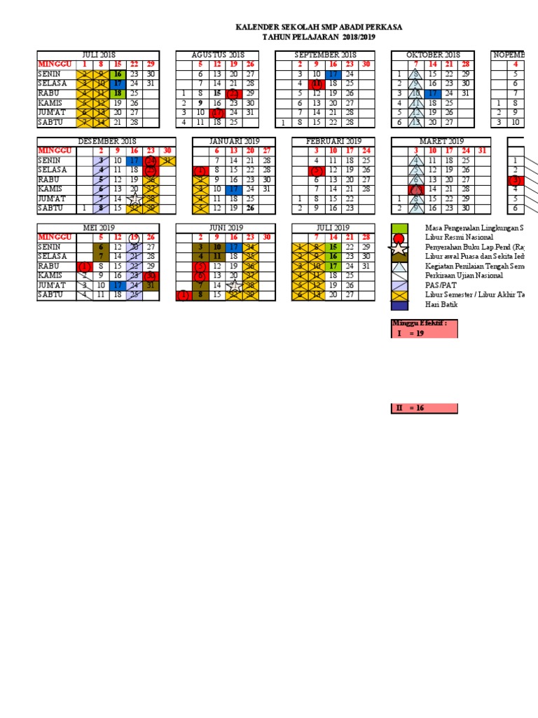 Kalender Sekolah | PDF