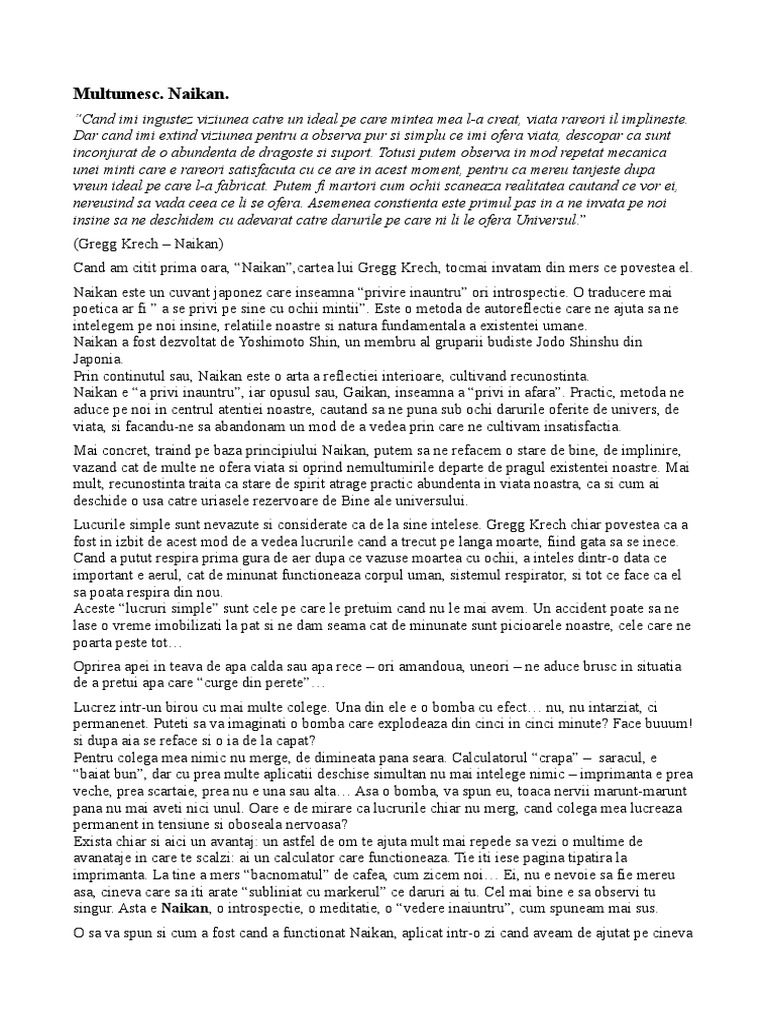 Multumesc. Naikan. | PDF