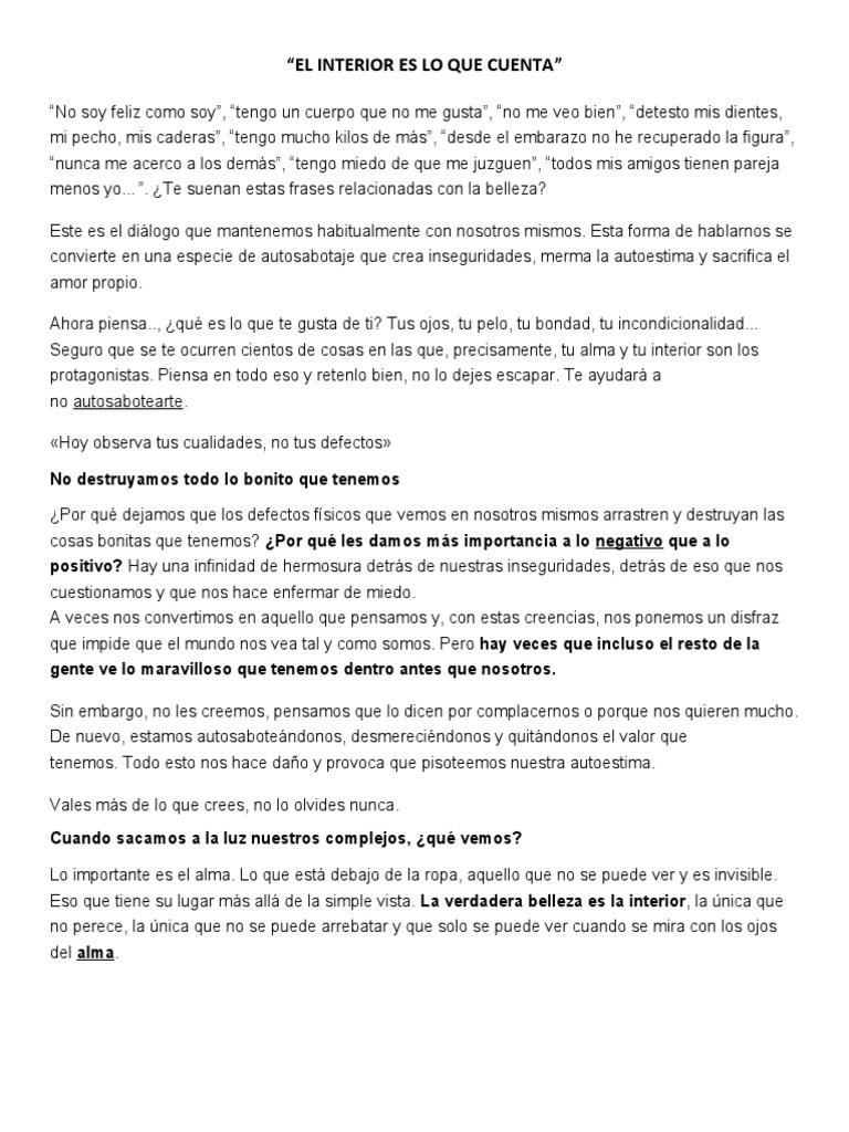 H 3.el Interior Es Lo Que Cuenta PDF