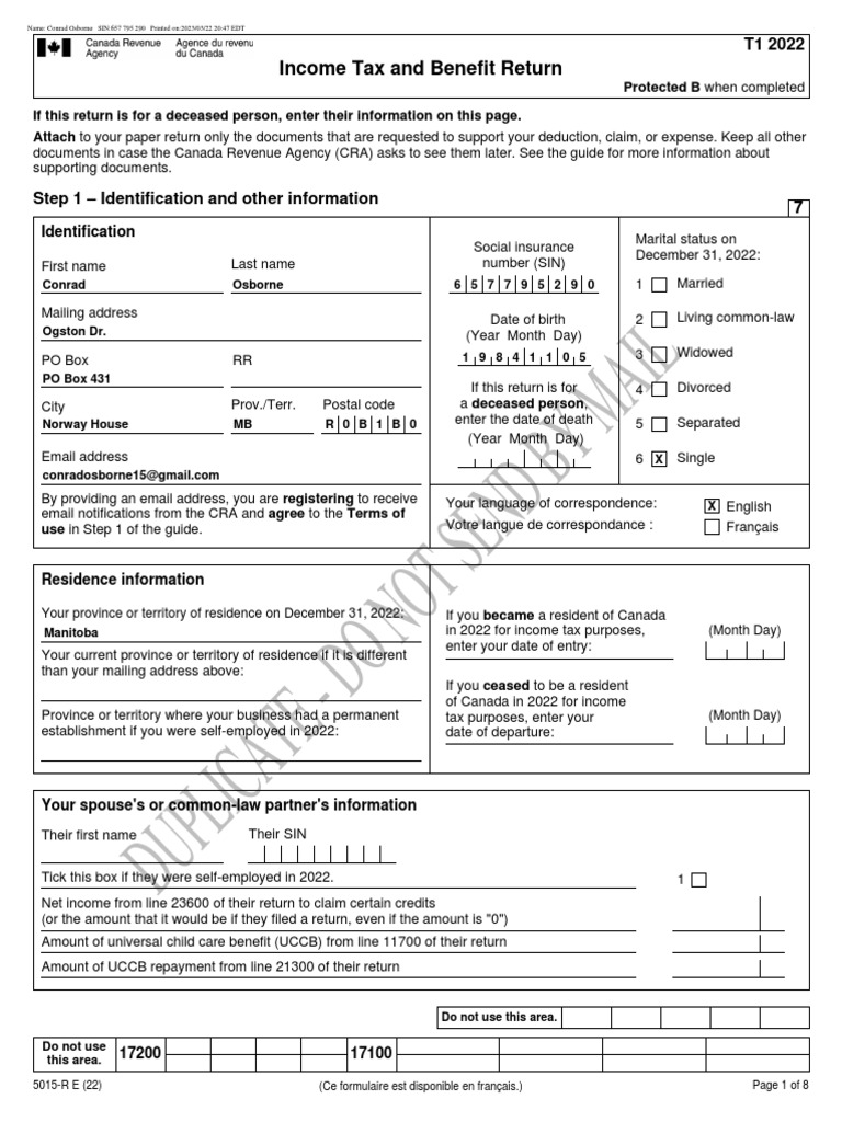 Conrad Osborne Archive Cra 22 3 PDF Tax Deduction Tax Refund