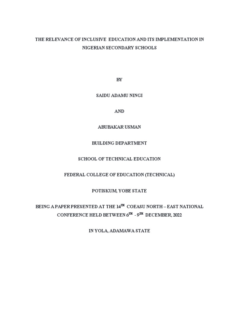INCLUSIVE EDUCATION POLICY IN ZIMBABWE PDF visual data 2