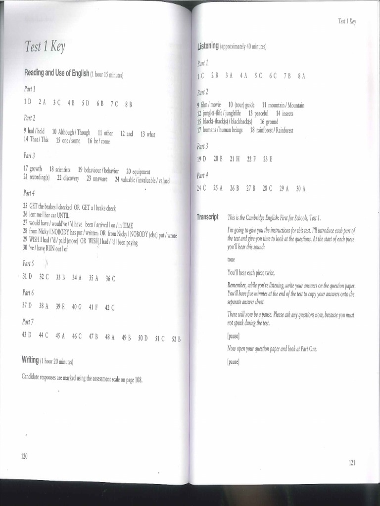 FCE1 T1 Answers Script | PDF