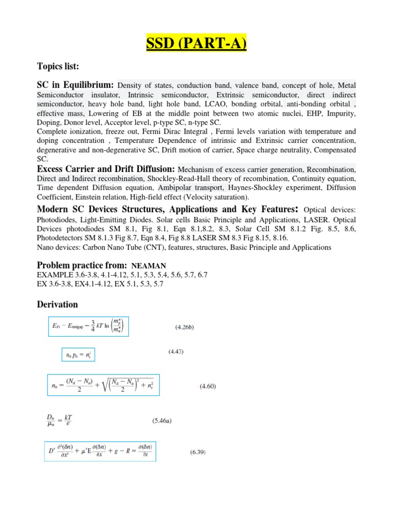 Semiconductor Physics and Devices Guide | PDF