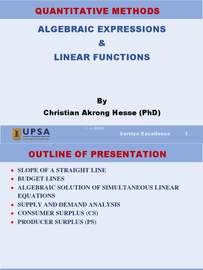 01 Linear Functions | PDF | Equations | Supply (Economics)