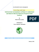 Institutional Arrangement As Means To Understand and Resolve Natural Resource Property Right Conflict. Beshir Saide Ayecheh