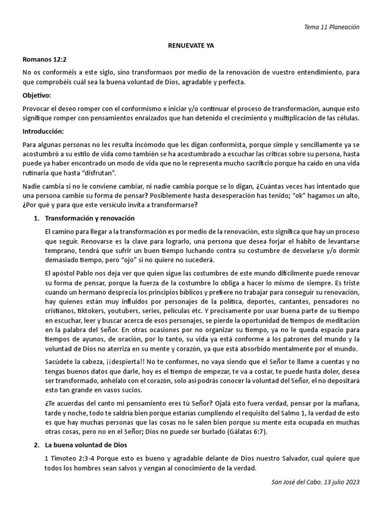Renueva tu mente y transforma tu vida | PDF | Dios
