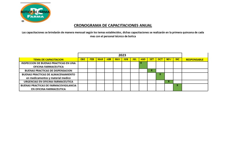 CRONOGRAMA DE CAPACITACIONES ANUAL | PDF
