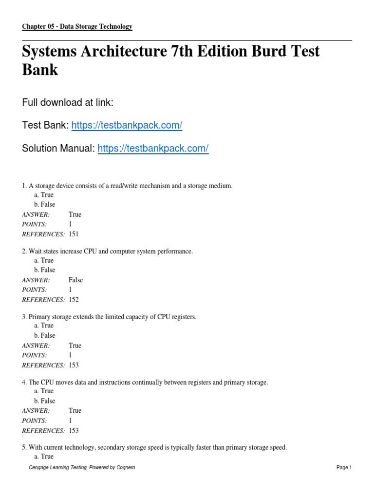 Systems Architecture 7th Edition Burd Test Bank 1 | PDF