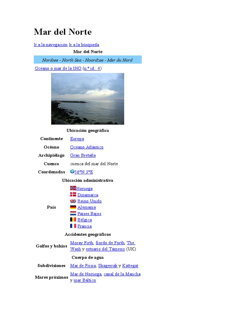 Mar Del Norte PDF mar del Norte Geografía costera