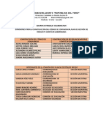 COMISIONES DE CÓDIGO DE CONVIVENCIA, PLAN DE GESTIÓN DE RIESGOS Y GOBERNANZA