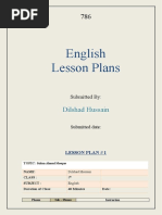 Lesson Plans Urdu Samples | PDF