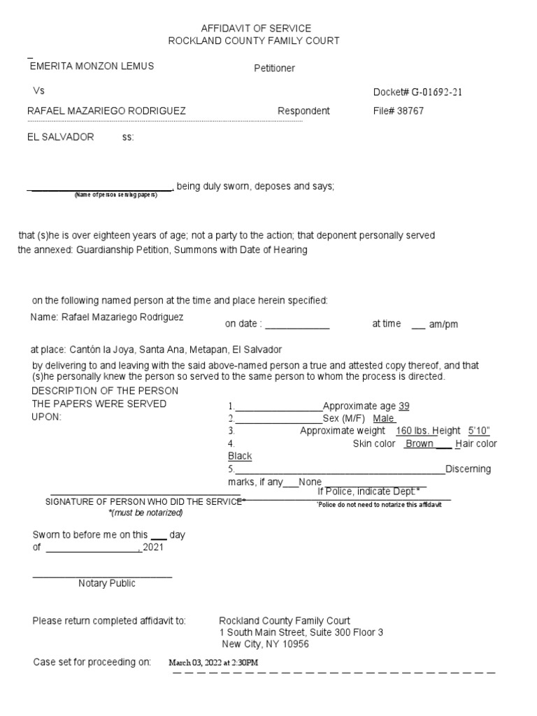 Affidavit of Service ENG | PDF