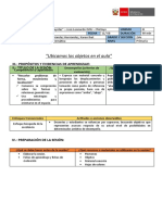 SESION DE APRENDIZAJE MATEMÁTICA - UBICAMOS LOS OBJETOS EN EL AULA - 2do Primaria