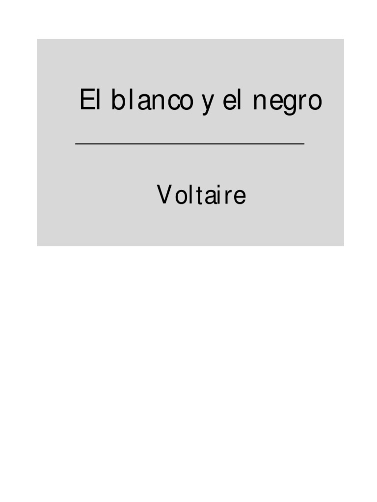 El blanco y el negro Voltaire PDF PDF