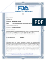 FDA Registration Certificate - 3016860471