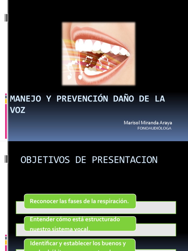 Cuidado y Manejo de la Voz Profesional | PDF