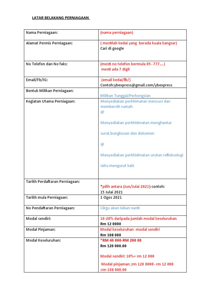 Latar Belakang Perniagaan | PDF