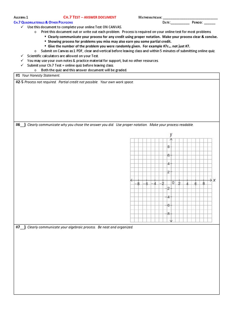 7 Ch.7 - Test ANSWER DOCUMENT GeomAdv - 20-21 JH | PDF