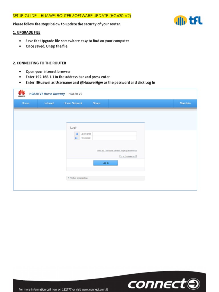 HG630-V2 Router Firmware Update Guide | PDF | Computers