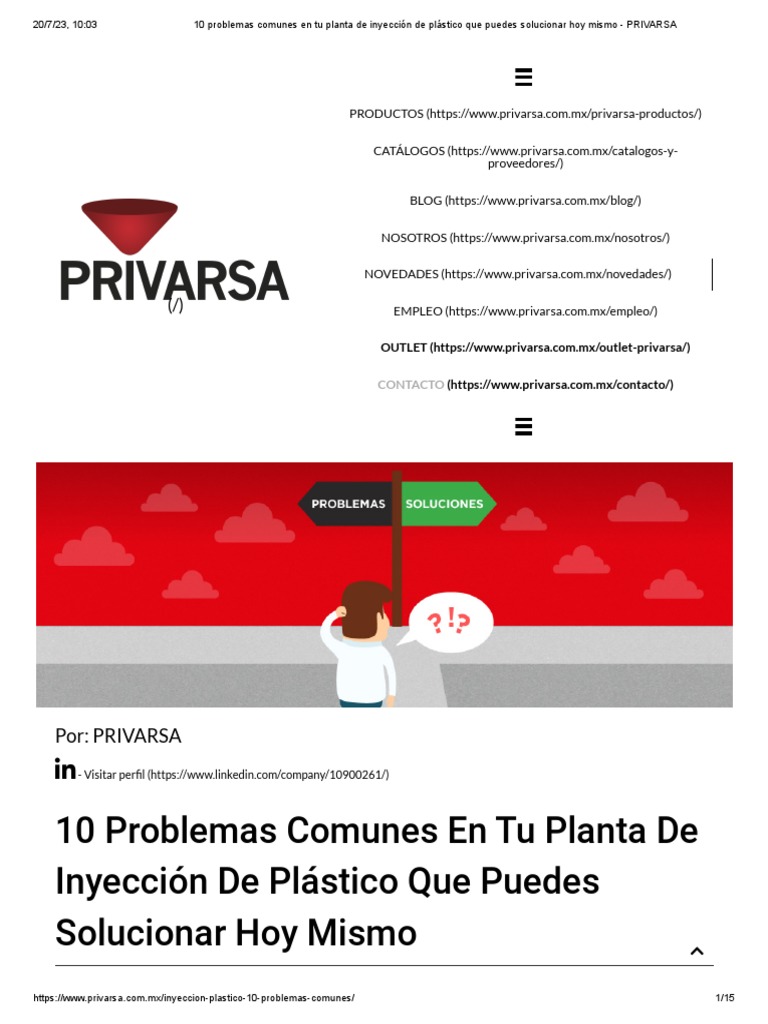 10 problemas comunes en tu planta de inyecci n de pl stico que puedes