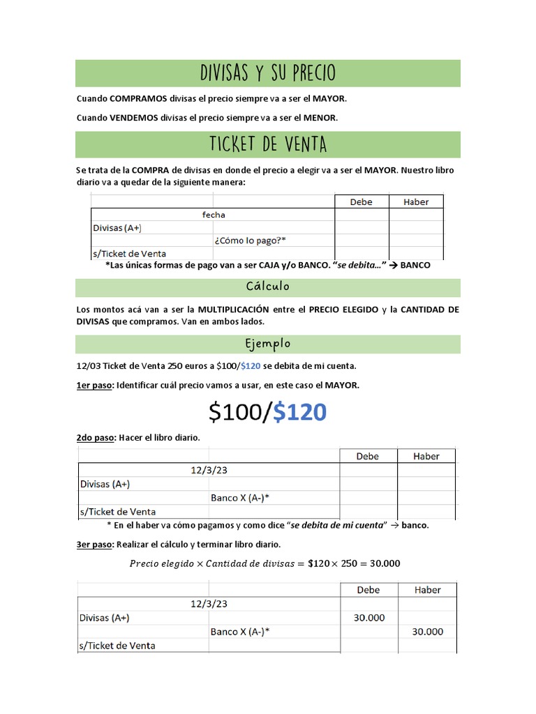 Divisas, Ticket de Venta y Compra | PDF