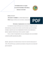 Universidad de Guayaquil Facultad de Ingenieria Industrial: Trabajo Autonomo